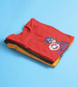 Let's Party Red Graphic Printed T-shirt For Mens Boys