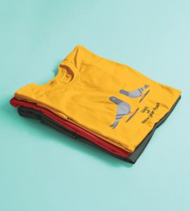 New Year Feast Yellow Graphic Printed T-shirt For Mens Boys