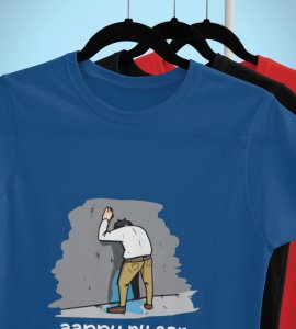 Happy New Year Oyee! Blue New Year Printed T-shirt For Mens