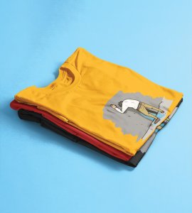 Happy New Year Oyee! Yellow New Year Printed T-shirt For Mens