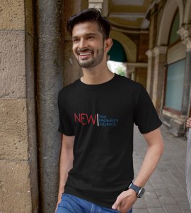Everthing Is New Black New Year Printed T-shirt For Mens