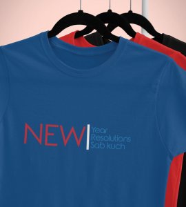 Everthing Is New Blue New Year Printed T-shirt For Mens