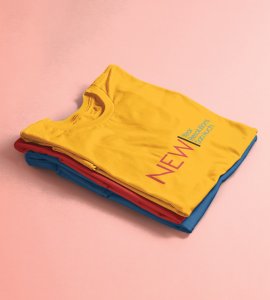 Everthing Is New Yellow New Year Printed T-shirt For Mens