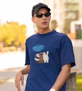 Party Is Mine BluePrinted T-shirt For Mens On New Year Theme