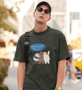 Party Is Mine GreenPrinted T-shirt For Mens On New Year Theme