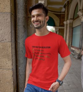 Delete 2023 Red New Year Printed T-shirt For Mens