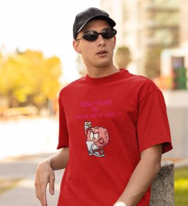 Bye 2023 Welcome 2024 Red New Year Printed T-shirt For Mens