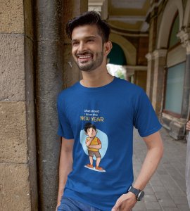No Plans For New Year Blue New Year Printed T-shirt For Mens