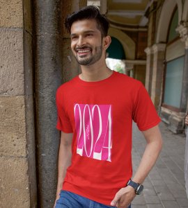 Monkey's New Year Red New Year Printed T-shirt For Mens