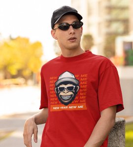New Year New Resolution Red Men Printed T-shirt For Mens Boys