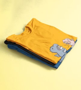 Let's Party Yellow Graphic Printed T-shirt For Mens Boys