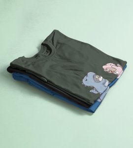 Let's Party Green Graphic Printed T-shirt For Mens Boys