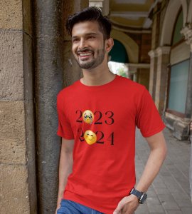 Resolution Red Printed T-shirt For Mens On New Year Theme Best Gift For New Year