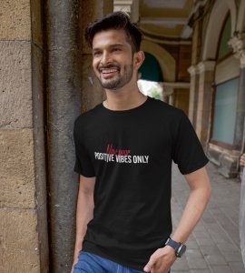 Positivity Black New Year Printed T-shirt For Mens