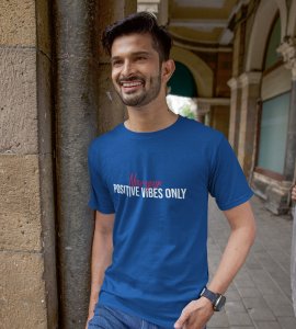 Positivity Blue New Year Printed T-shirt For Mens