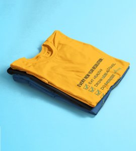 New Year Resolution Yellow Men Printed T-shirt For Mens Boys