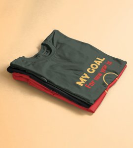 New Year Goal Green New Year Printed T-shirt For Mens