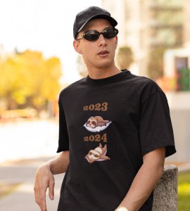 Sleep More Black Graphic Printed T-shirt For Mens Boys