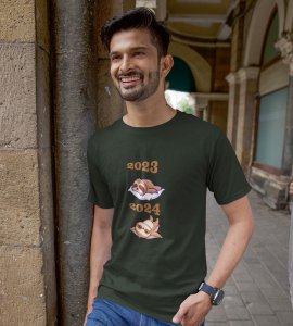 Sleep More Green Graphic Printed T-shirt For Mens Boys