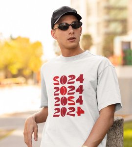 2024 Has Come White Men Printed T-shirt For Mens Boys