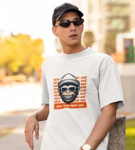 Monkey's New Year White New Year Printed T-shirt For Mens