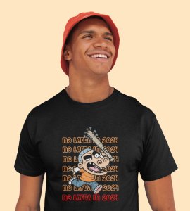 No More Rage Black New Year Printed T-shirt For Mens