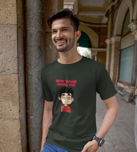Same Me Green Men Printed T-shirt For Mens Boys