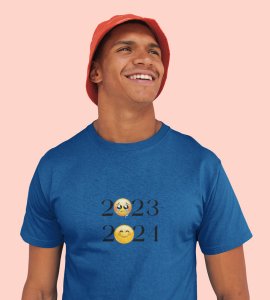 No More 2023 Only 2024 Blue New Year Printed T-shirt For Mens