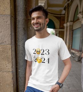 No More 2023 Only 2024 White New Year Printed T-shirt For Mens