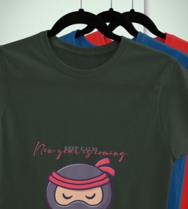 Keep Calm Green New Year Printed T-shirt For Mens
