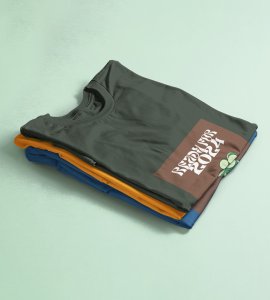 Get Ready For 2024 Green Printed T-shirt For Mens On New Year Theme Best Gift For New Year