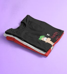 New Year Has Come Black New Year Printed T-shirt For Mens