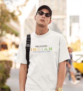 Indian Religion White Round Neck Printed T-shirt For Men