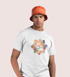 Unity Of The Nation White Best Republic Day Printed T-Shirt For Men
