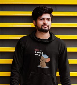 Bad Year Ending,  Black New Year Printed Hoodies For Mens