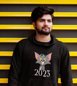 2023 Go Now,  Black Graphics Printed Hoodies For Mens On New Year Theme Best Gift For New Year