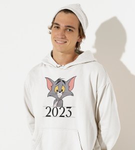 2023 Go Now,  White Graphics Printed Hoodies For Mens On New Year Theme Best Gift For New Year