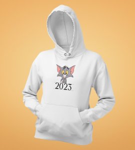 2023 Go Now,  White Graphics Printed Hoodies For Mens On New Year Theme Best Gift For New Year