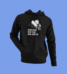 Let Me Sleep,  Black New Year Printed Hoodies For Mens