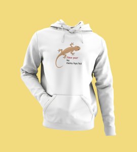 What's The Menu?  White Men Printed Hoodies For Mens Boys