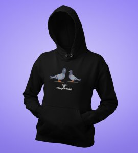 New Year Feast,  Black Graphic Printed Hoodies For Mens Boys