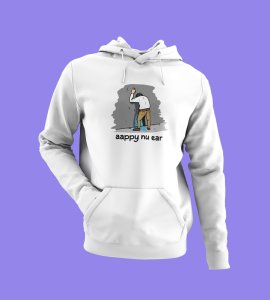 Happy New Year Oyee!,  White New Year Printed Hoodies For Mens