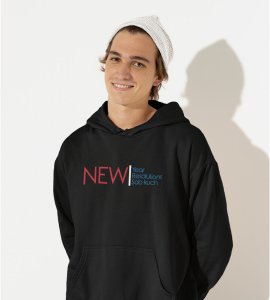 Everthing Is New,  Black New Year Printed Hoodies For Mens
