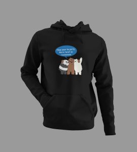 Party Is Mine,  BlackPrinted Hoodies For Mens On New Year Theme