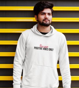 Positivity,  White New Year Printed Hoodies For Mens