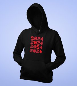 2024 Has Come,  Black Men Printed Hoodies For Mens Boys