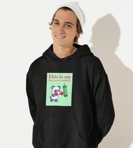 New Year New Resolution,  Black Men Printed Hoodies For Mens Boys