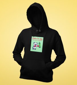 New Year New Resolution,  Black Men Printed Hoodies For Mens Boys