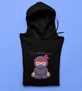 Keep Calm,  Black New Year Printed Hoodies For Mens