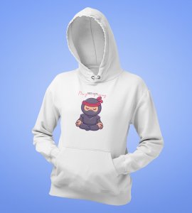 Keep Calm,  White New Year Printed Hoodies For Mens